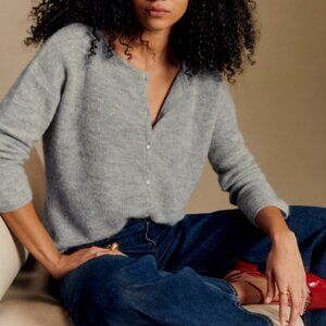 Sézane Gaspard 2-in-1 Reversible Sweater and Cardigan in Grey